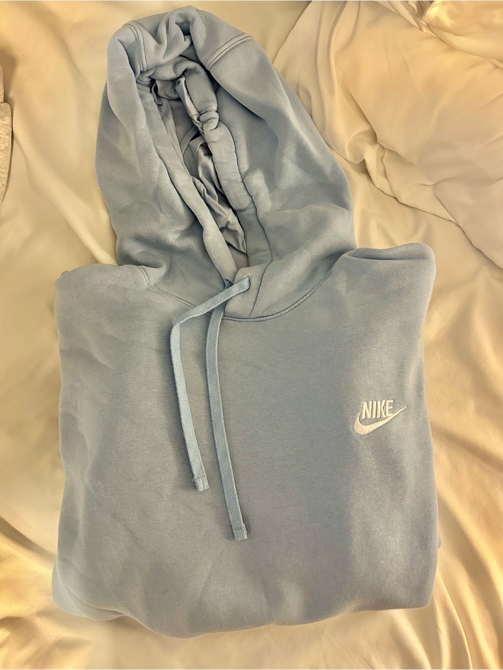 Nike Pale Blue Hoodie with White Swoosh